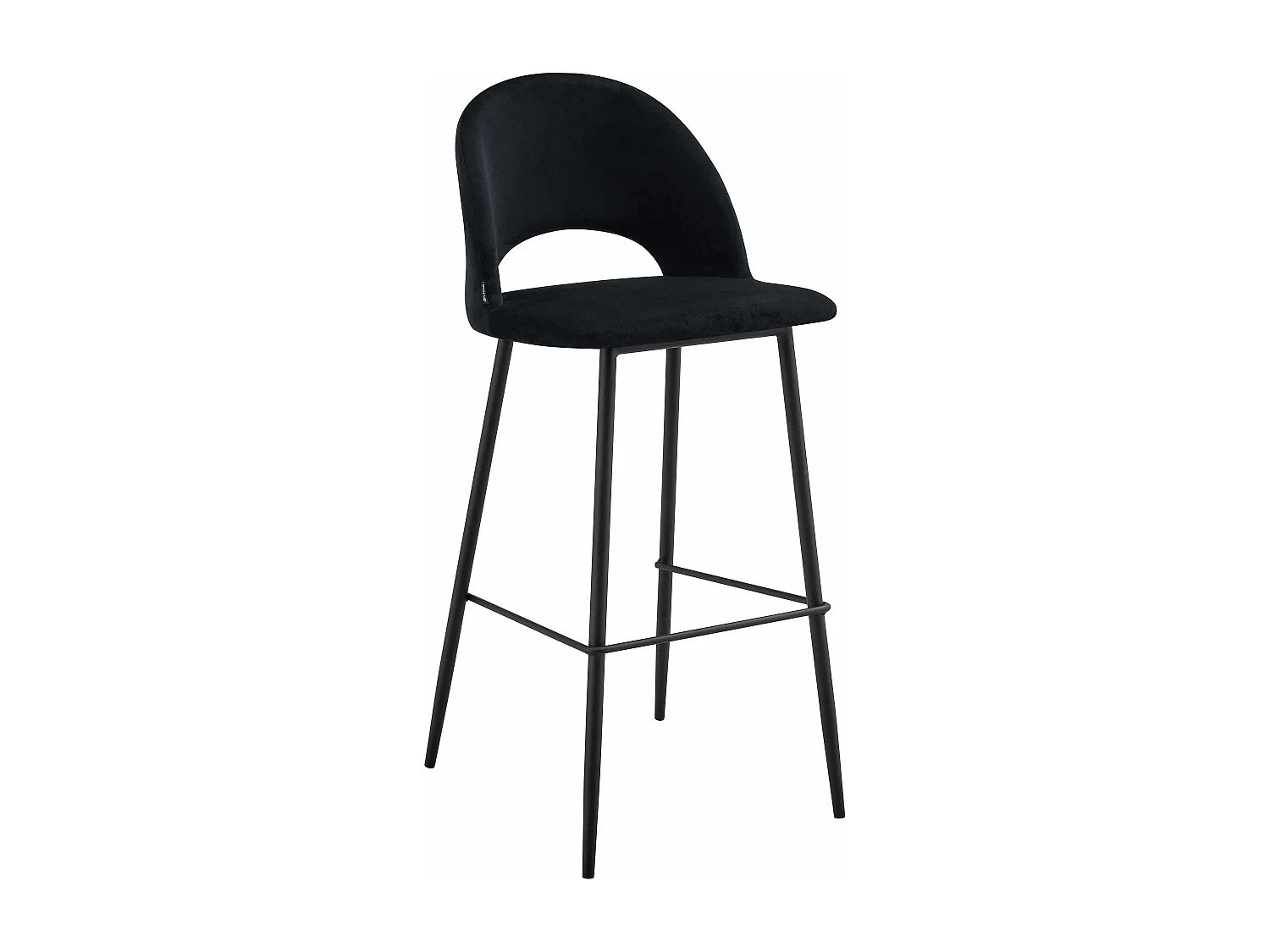 Lot de 2 chaises hautes en métal et velours noir