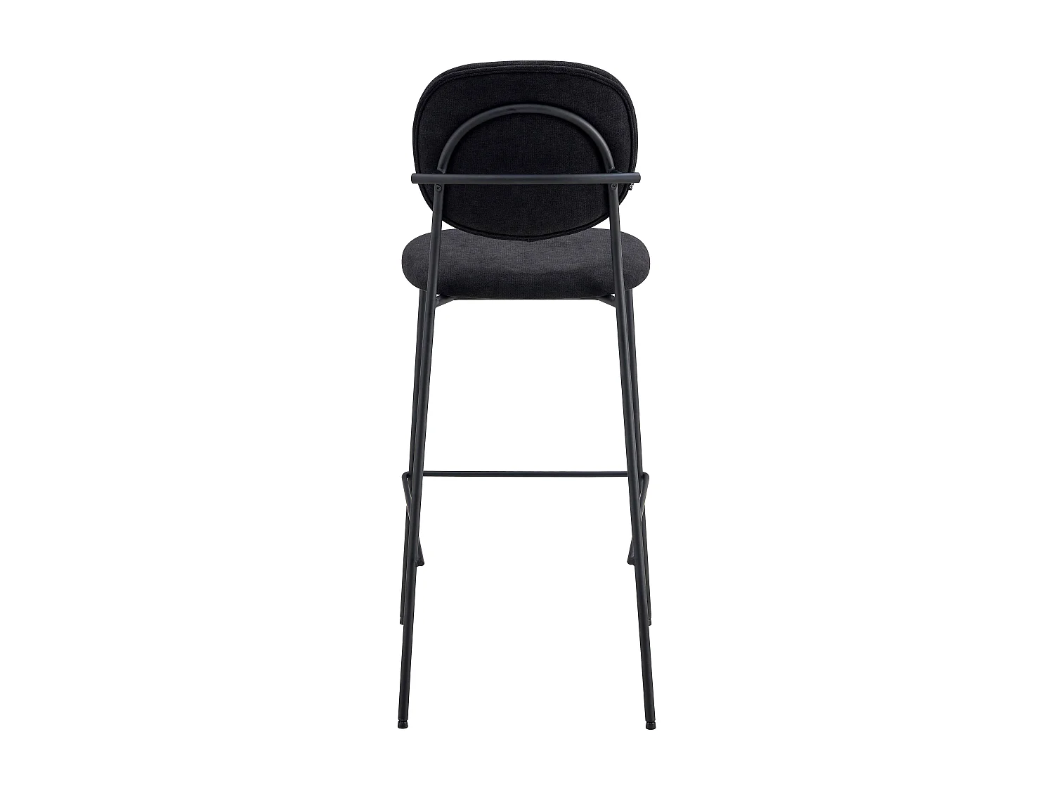Lot de 2 chaises hautes en acier et tissu noir