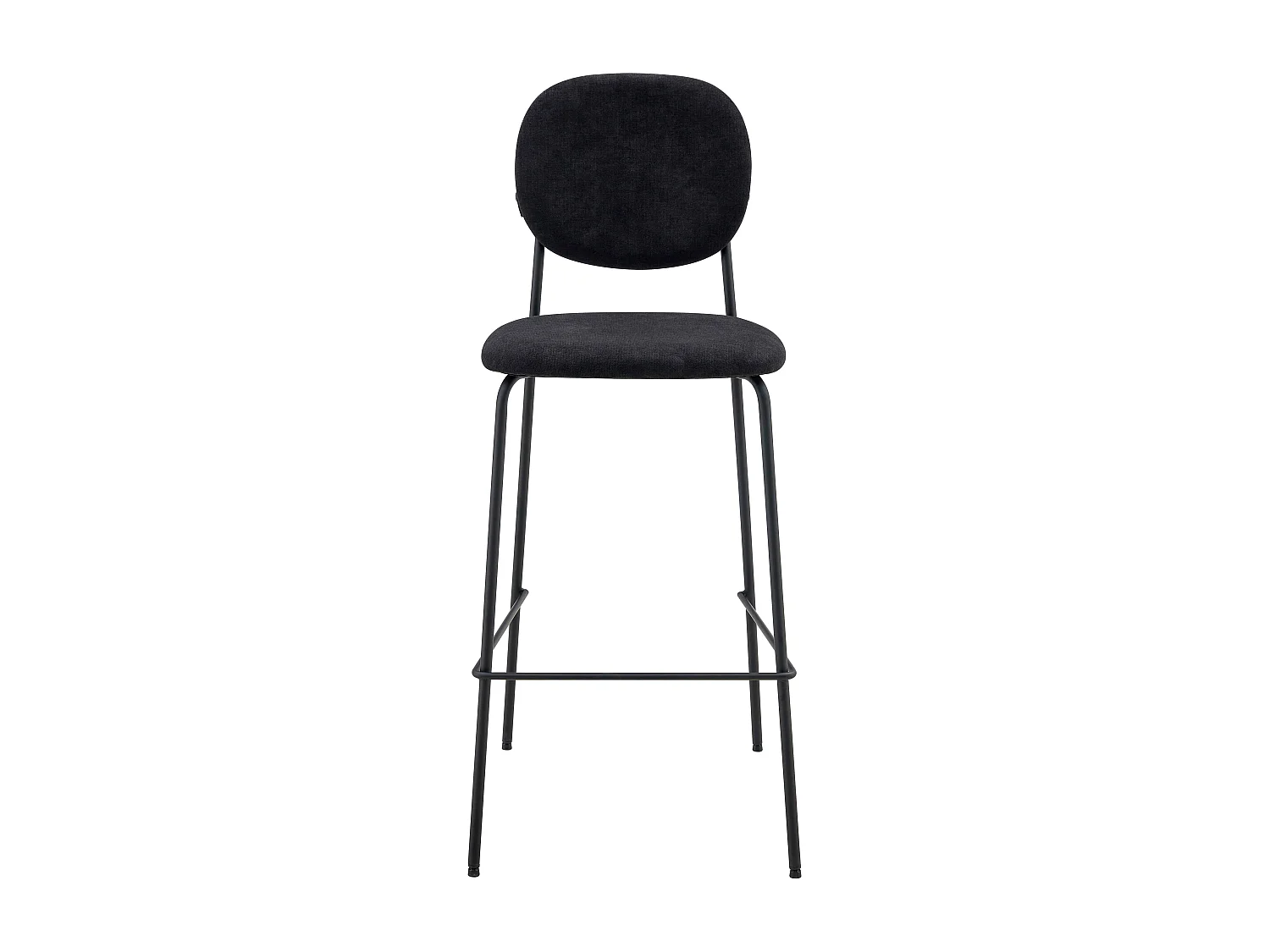 Lot de 2 chaises hautes en acier et tissu noir