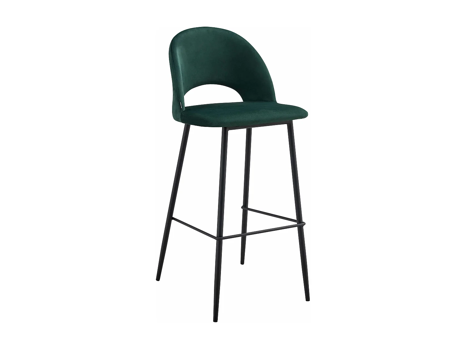 Lot de 2 chaises hautes en métal et velours vert