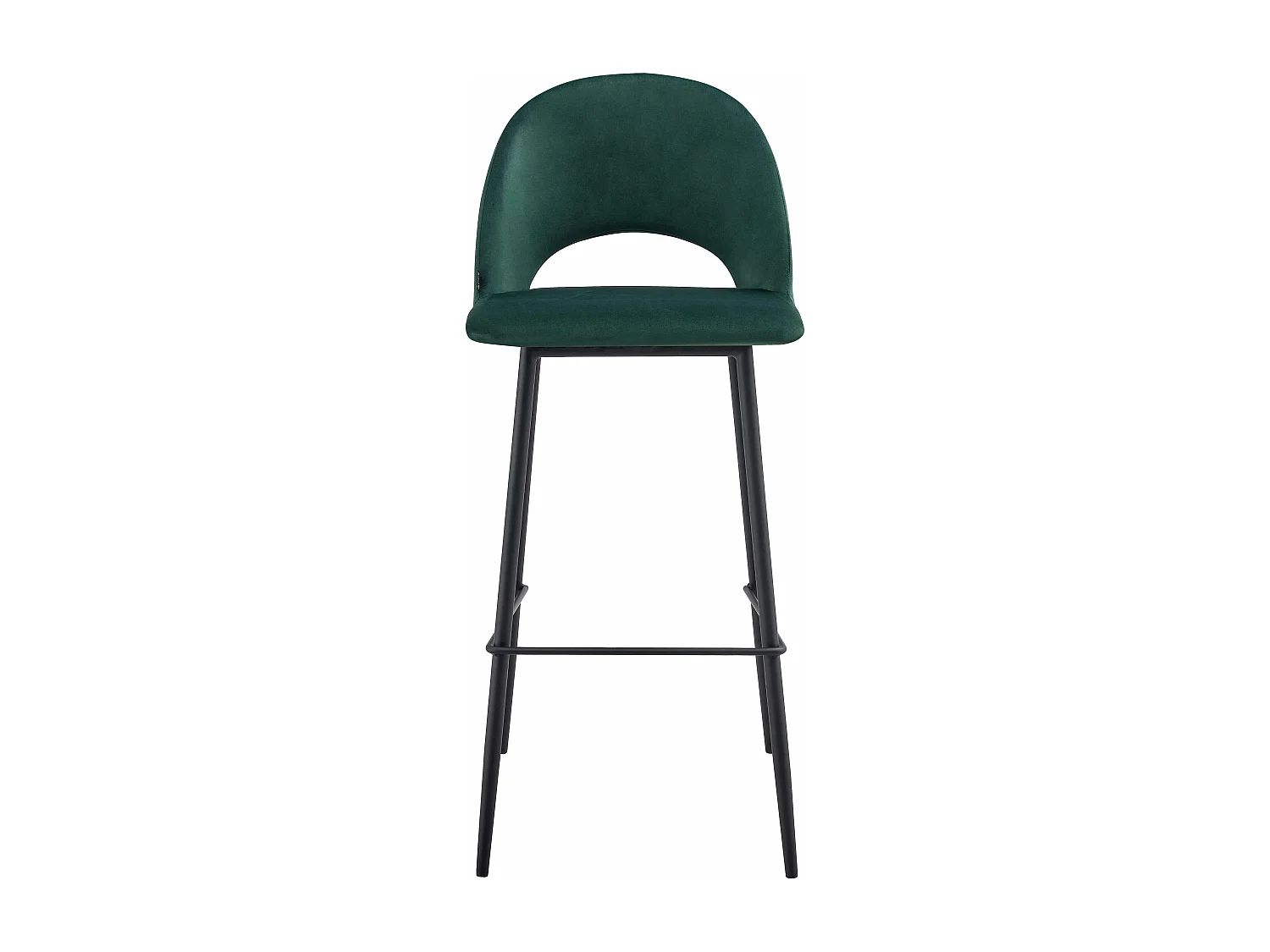 Lot de 2 chaises hautes en métal et velours vert