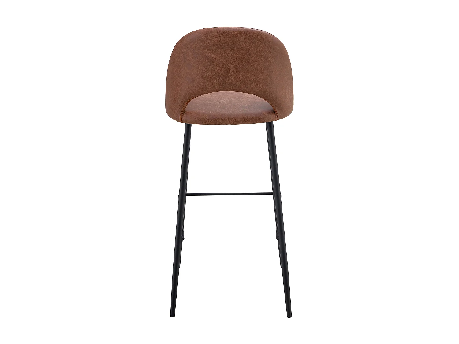 Set van 2 stoelen van bruin gecoat textiel en metaal