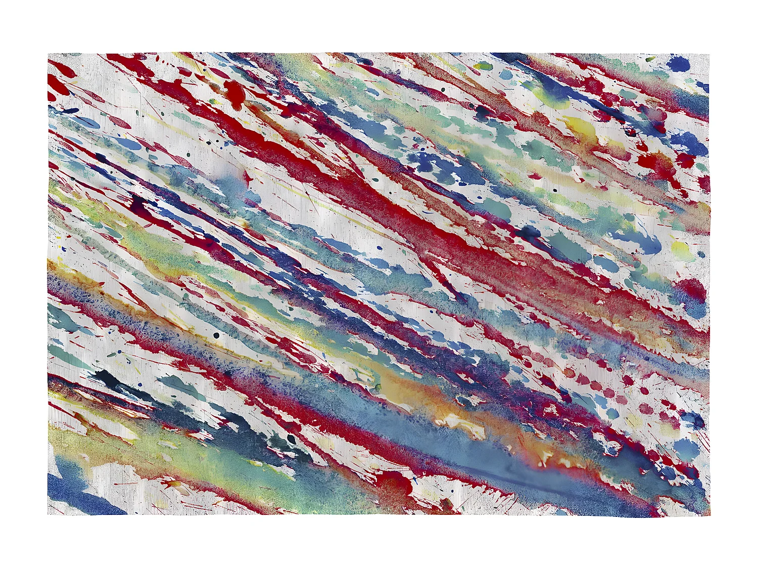 Tapis peinture coloré plat moderne abstrait Splash Rectangulaire Design Mécanique Impressi