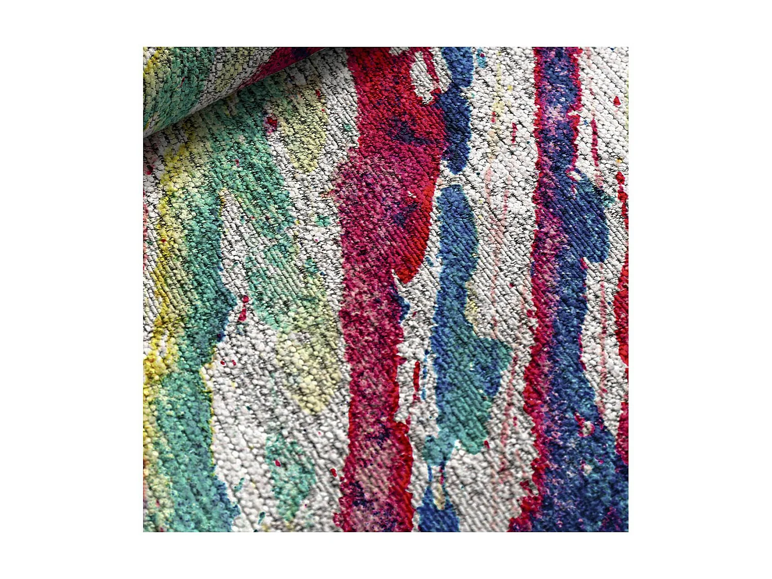 Tapis peinture coloré plat moderne abstrait Splash Rectangulaire Design Mécanique Impressi