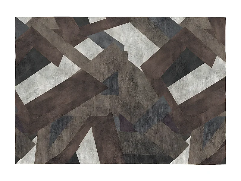 Tapis abstrait multicolore plat design Tinza Rectangulaire Design Mécanique Impression dig