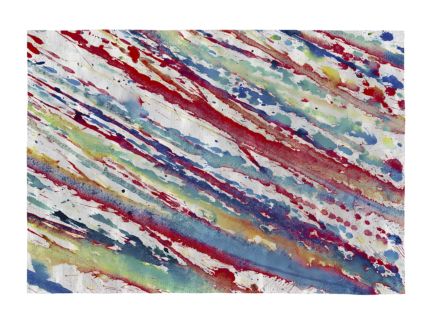 Tapis peinture coloré plat moderne abstrait Splash Rectangulaire Design Mécanique Impressi