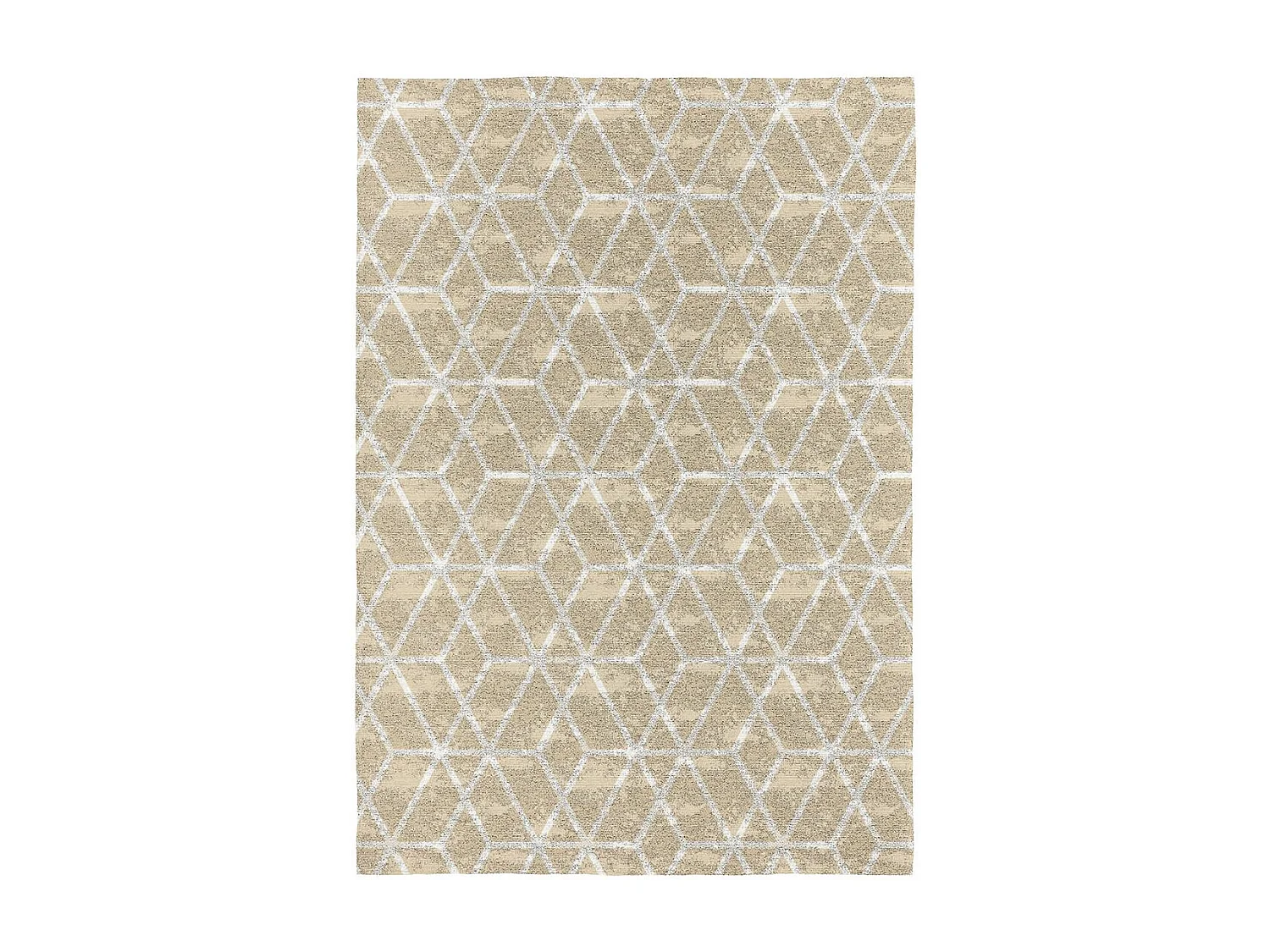 Tapis scandinave géométrique plat beige Trico Rectangulaire Scandinave Mécanique Impressio