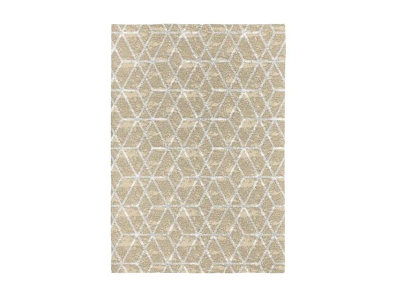 Tapis scandinave géométrique plat beige Trico Rectangulaire Scandinave Mécanique Impressio