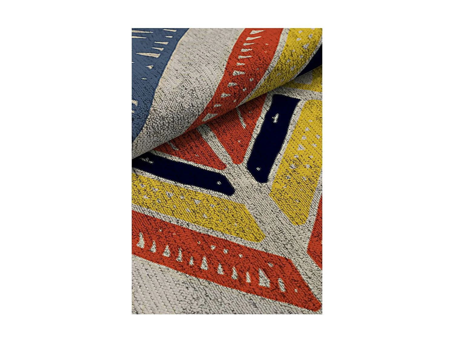 Tapis coloré design abstrait plat Tensival Rectangulaire Design Mécanique Impression digit