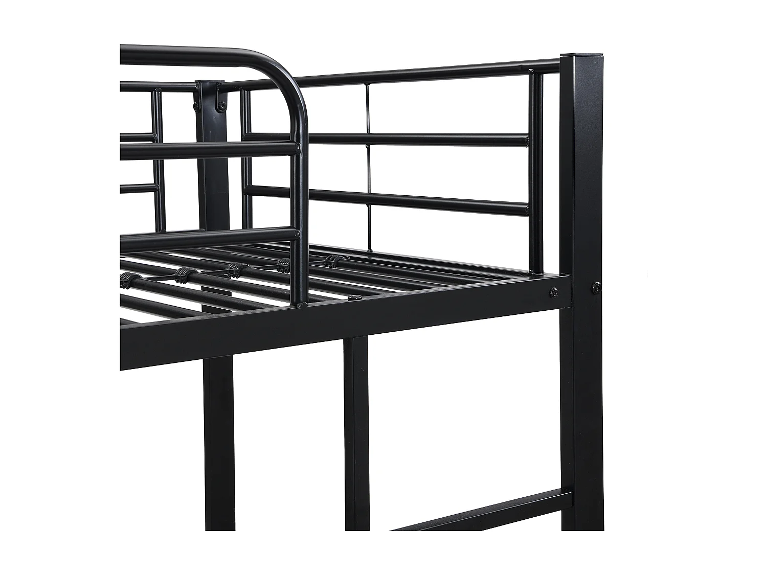 Letto a castello in ferro battuto 90x200 cm - con letto estraibile 90x190 cm - Nero