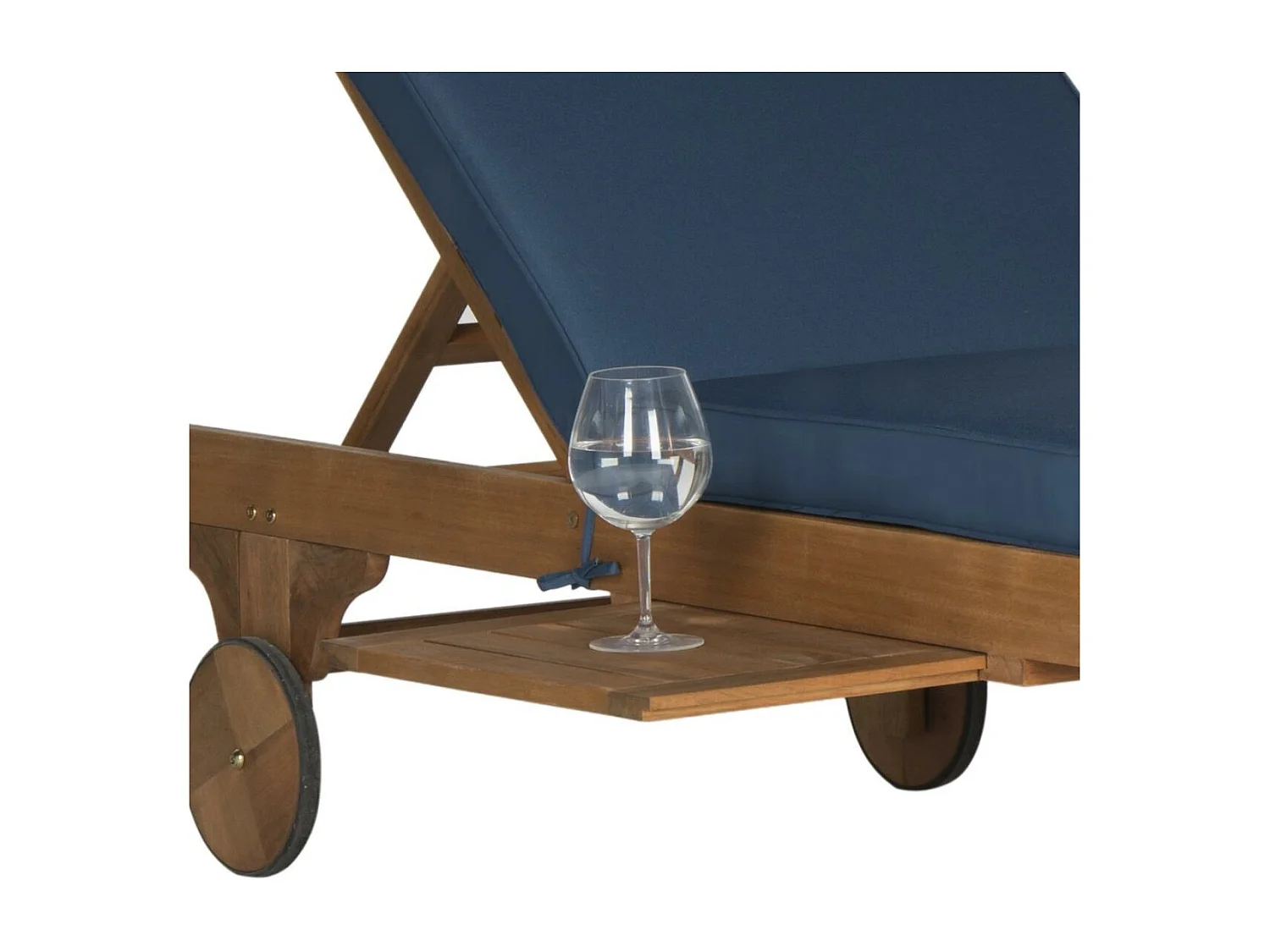 Chaise longue d'extérieur Naturel/Marine 70 x 200 x 35 cm - Newport