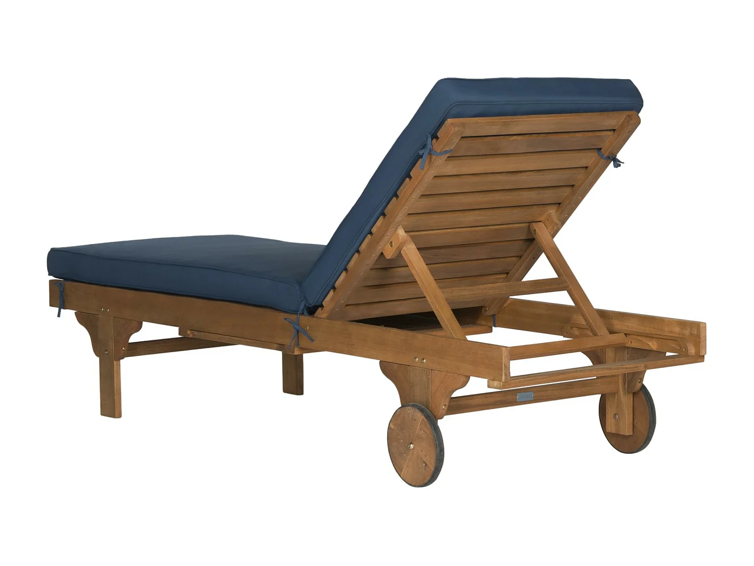 Chaise longue d'extérieur Naturel/Marine 70 x 200 x 35 cm - Newport