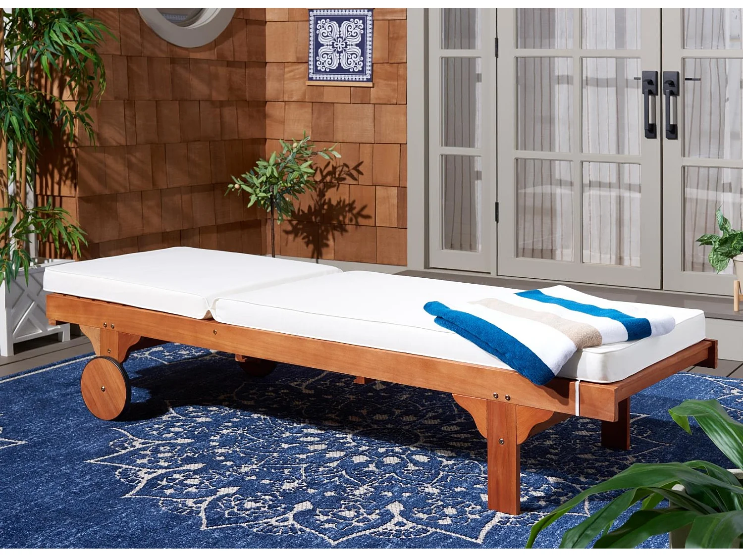 Chaise longue d'extérieur Naturel 70 x 200 x 35 cm - Newport