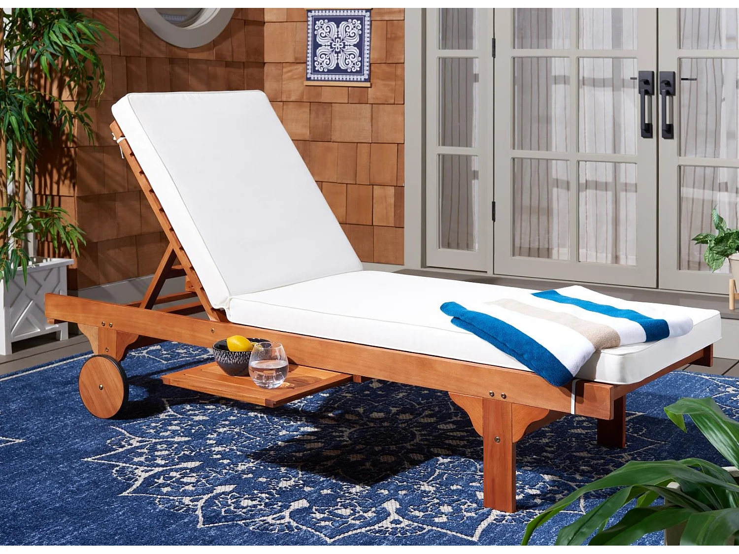 Chaise longue d'extérieur Naturel 70 x 200 x 35 cm - Newport