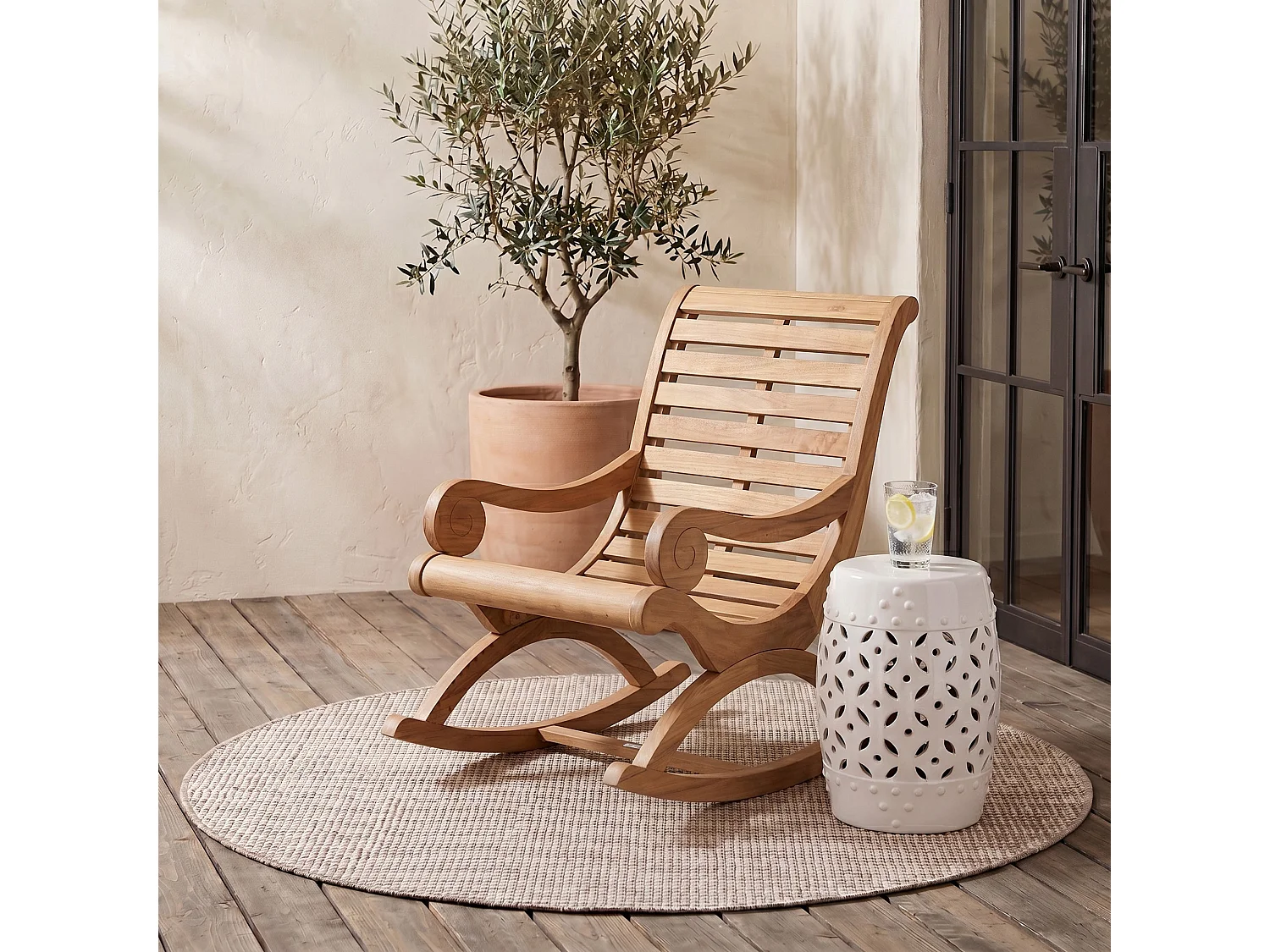 Chaise longue d'extérieur Naturel 64.008 X 91.948 X 93.98 cm - Vonda