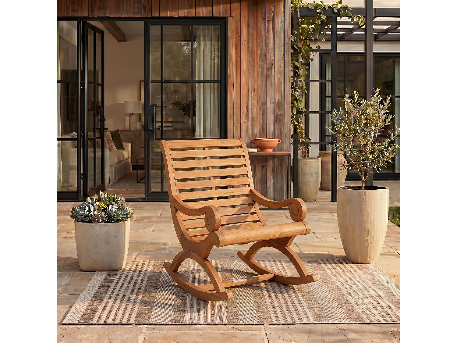 Chaise longue d'extérieur Naturel 64.008 X 91.948 X 93.98 cm - Vonda