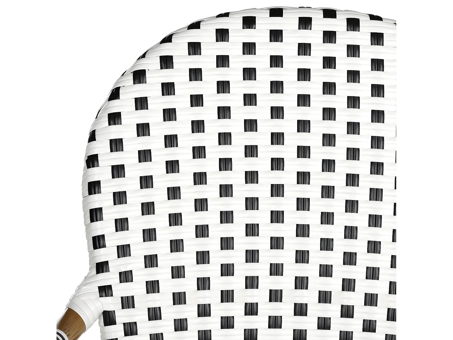 Lot de 2 Chaise de salle à manger d'extérieur Noir & blanc & marron clair 55 X 53 X 88cm - Marylou