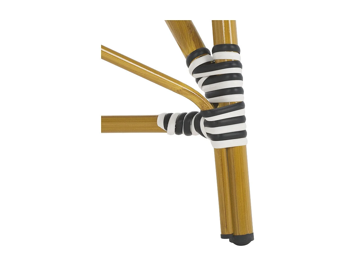 Lot de 2 Chaise de salle à manger d'extérieur Noir & blanc & marron clair 55 X 53 X 88cm - Marylou