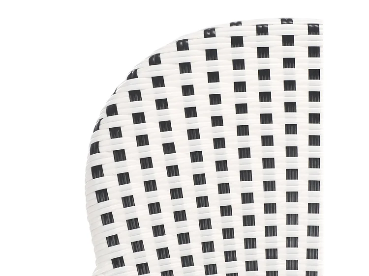 Lot de 2 Chaise de salle à manger d'extérieur Noir & blanc & marron clair 55 X 53 X 88cm - Marylou