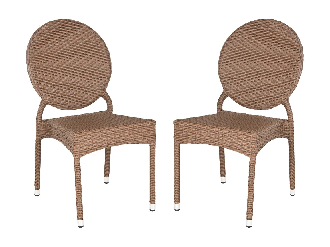 Lot de 2 Chaise de salle à manger d'extérieur Marron 56 X 43 X 87.88 cm - Erlene