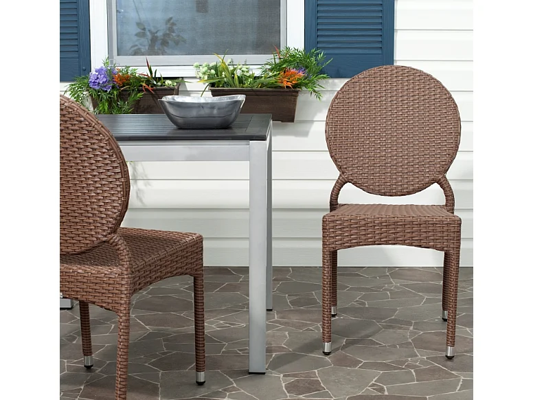 Lot de 2 Chaise de salle à manger d'extérieur Marron 56 X 43 X 87.88 cm - Erlene