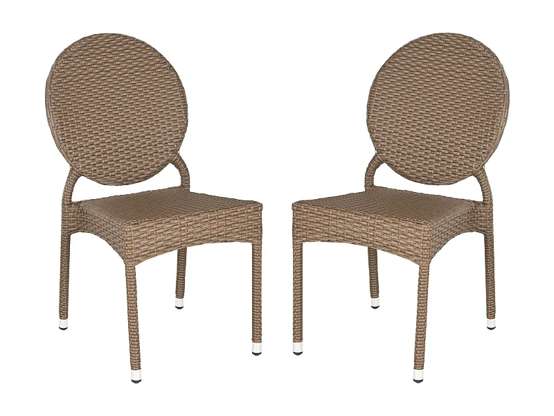 Lot de 2 Chaise de salle à manger d'extérieur Marron 56 X 43 X 87.88 cm - Erlene