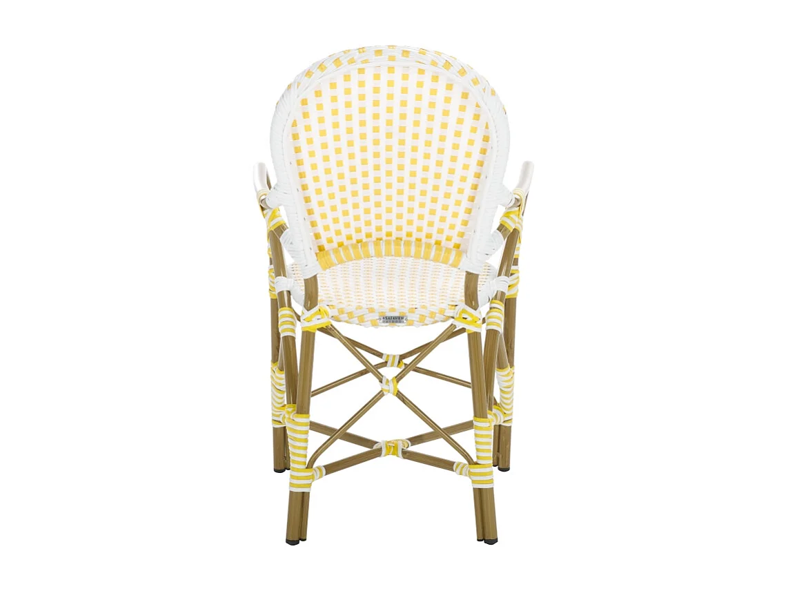 Lot de 2 Chaise de salle à manger d'extérieur Jaune, blanc & marron clair 55 X 53 X 88 cm - Marylou