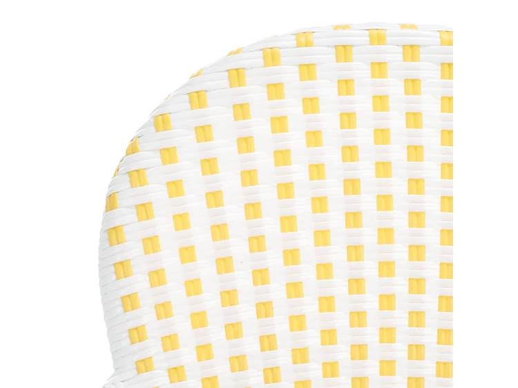 Lot de 2 Chaise de salle à manger d'extérieur Jaune, blanc & marron clair 55 X 53 X 88 cm - Marylou