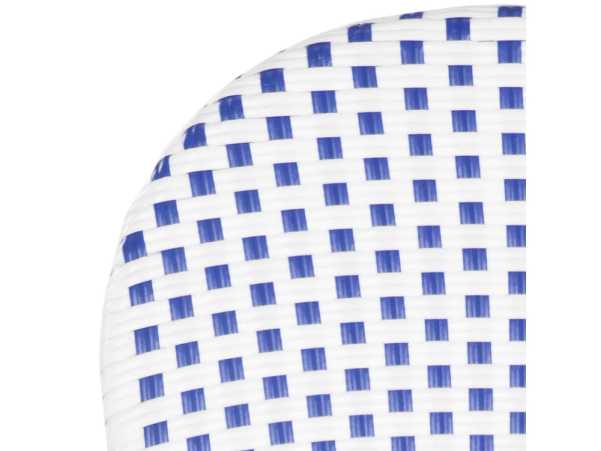 Lot de 2 Chaise de salle à manger d'extérieur Bleu & blanc & marron clair 55 X 53 X 88 cm - Marylou