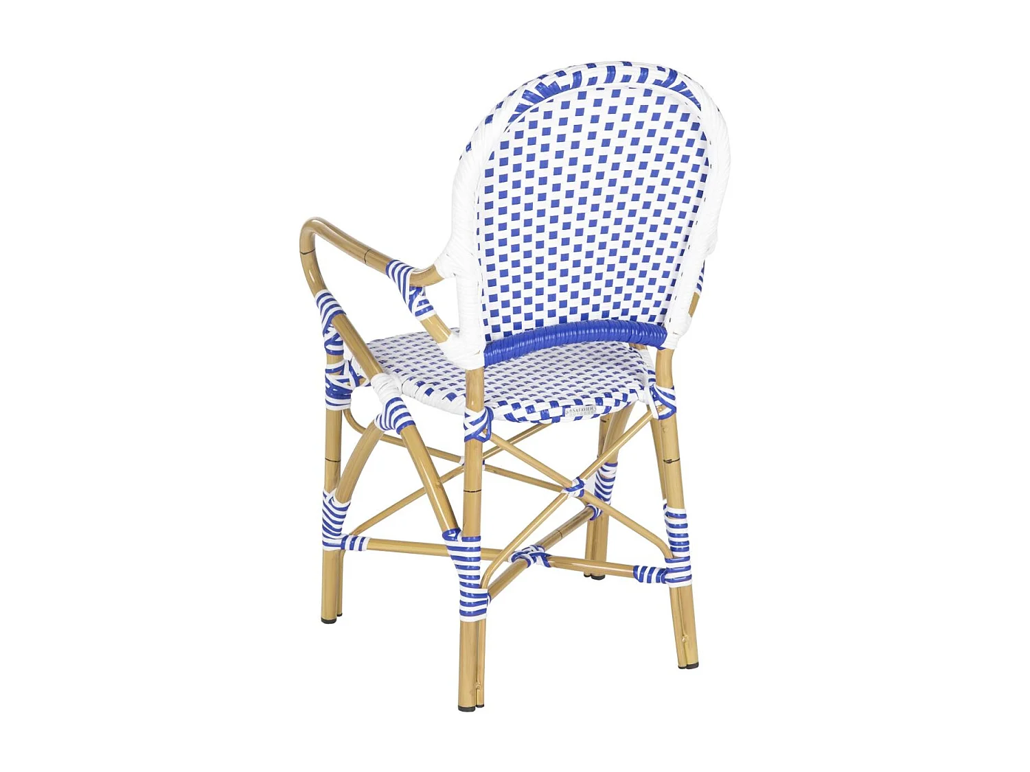 Lot de 2 Chaise de salle à manger d'extérieur Bleu & blanc & marron clair 55 X 53 X 88 cm - Marylou