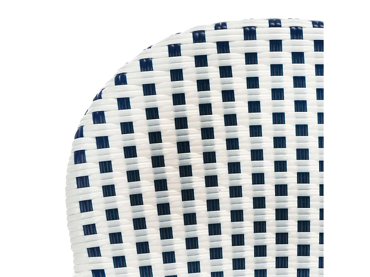 Lot de 2 Chaise de salle à manger d'extérieur Bleu & blanc & marron clair 55 X 53 X 88 cm - Marylou