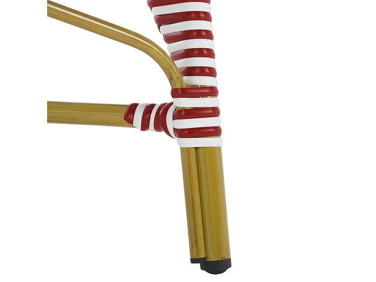 Lot de 2 Chaise de salle à manger d'extérieur Rouge, blanc & marron clair 55 X 53 X 88 cm - Marylou