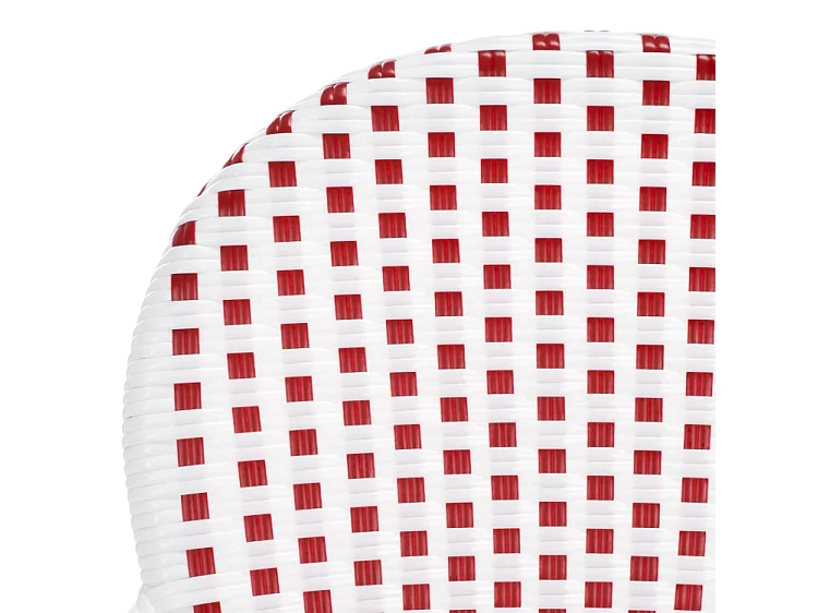 Lot de 2 Chaise de salle à manger d'extérieur Rouge, blanc & marron clair 55 X 53 X 88 cm - Marylou