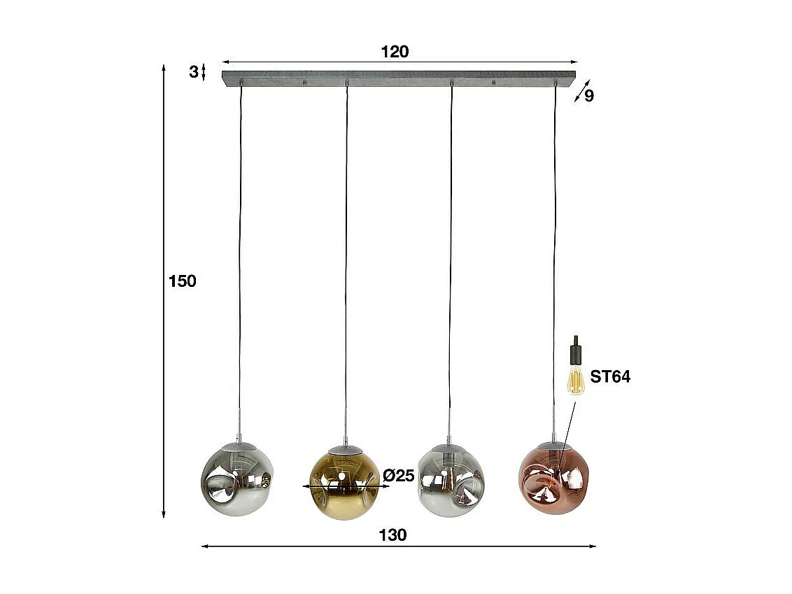 Rubjerg Design Hängeleuchte Stellar 4 Leuchten