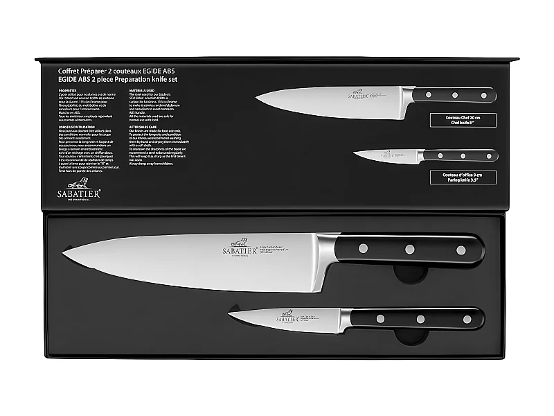 Lion Sabatier Coffret cuisine 2 couteaux egide abs (office 9 cm + cuisine 20 cm) - 764280