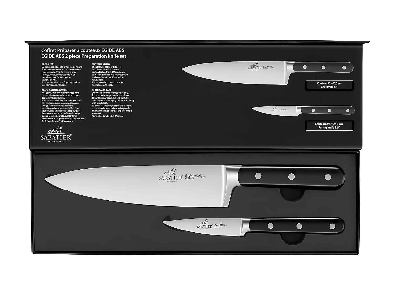Lion Sabatier Coffret cuisine 2 couteaux egide abs (office 9 cm + cuisine 20 cm) - 764280