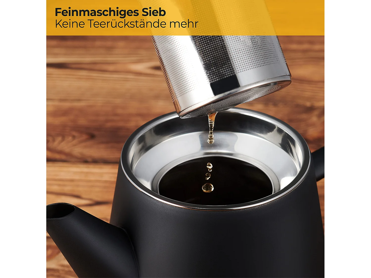 SILBERTHAL Teekanne Edelstahl 1l Schwarz -