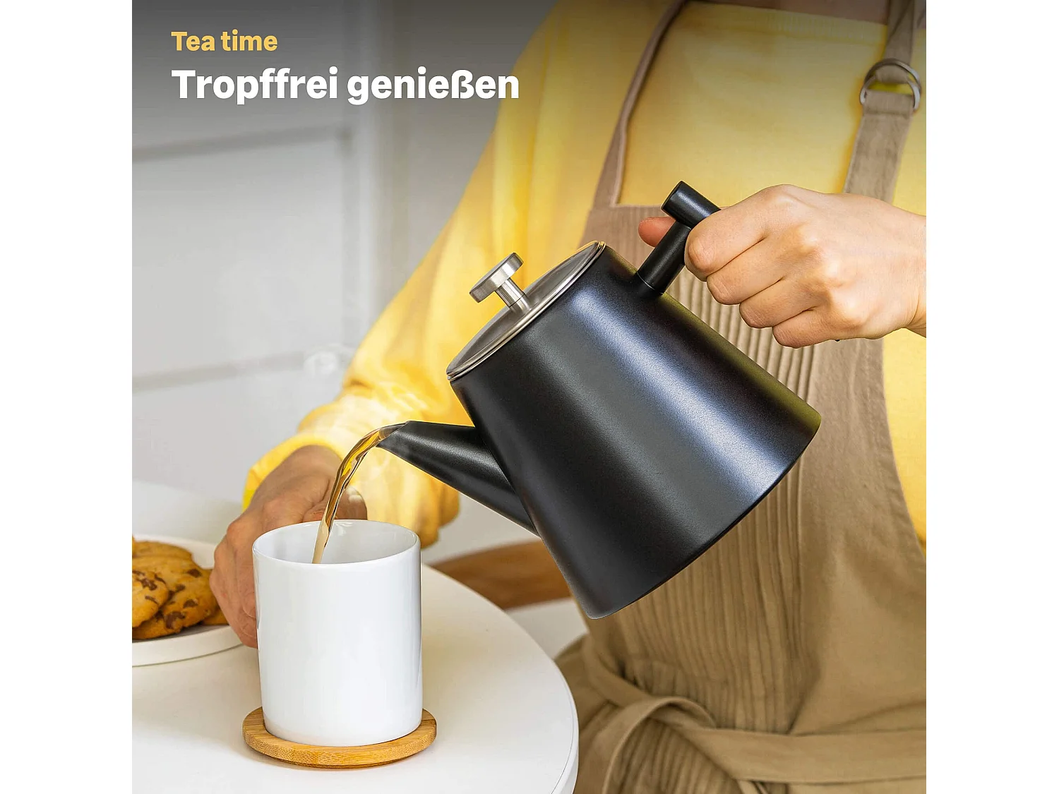 SILBERTHAL Teekanne Edelstahl 1l Schwarz -