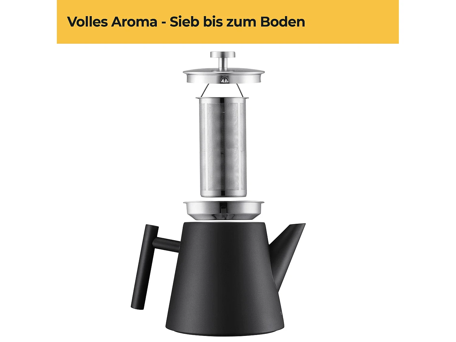 SILBERTHAL Teekanne Edelstahl 1l Schwarz -