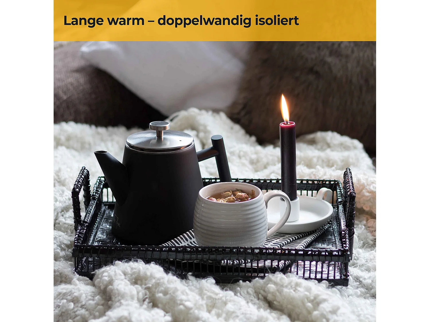 SILBERTHAL Teekanne Edelstahl 1l Schwarz -