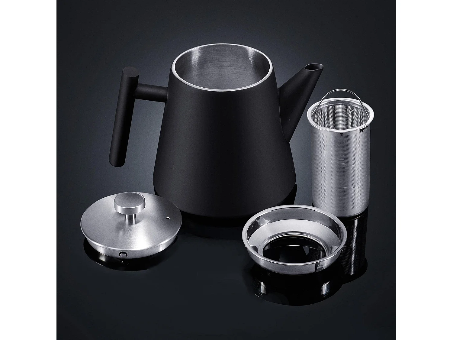 SILBERTHAL Teekanne Edelstahl 1l Schwarz -