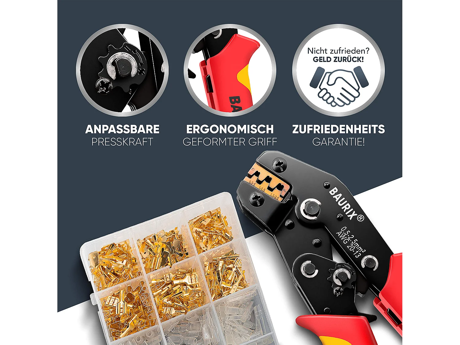 BAURIX® Crimpzange inkl. 300 Stück