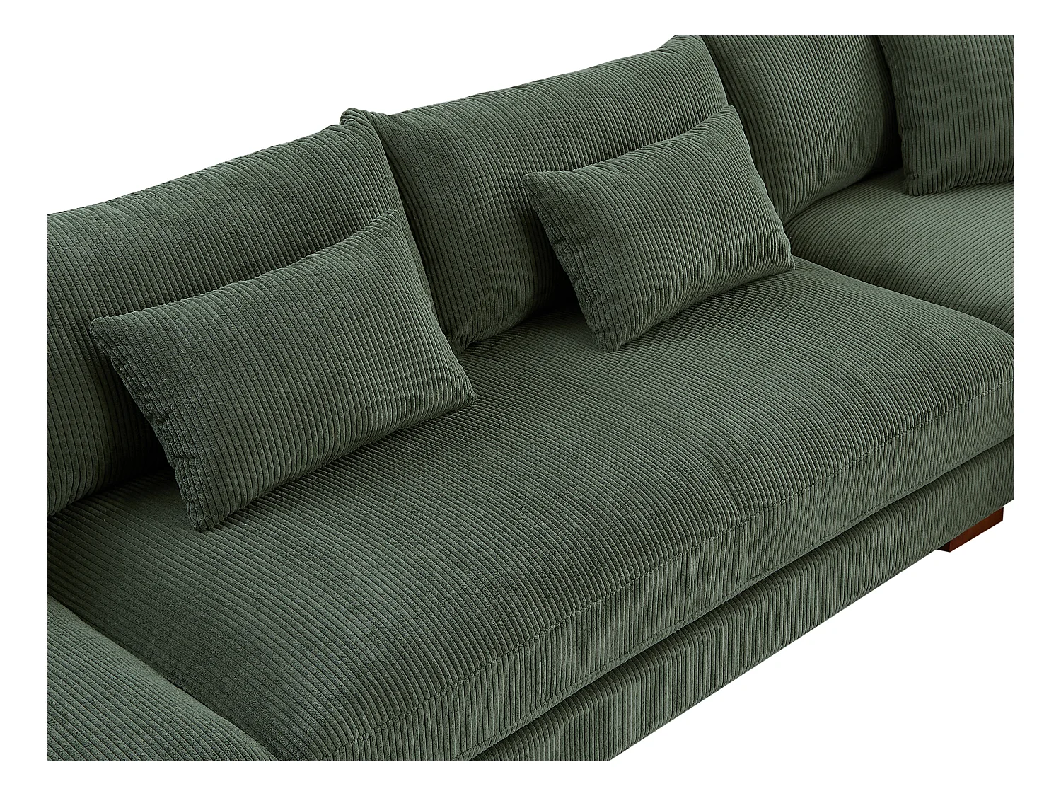 Sofá de canto grande panorâmico em veludo canelado verde - SPERONE de Pascal Morabito