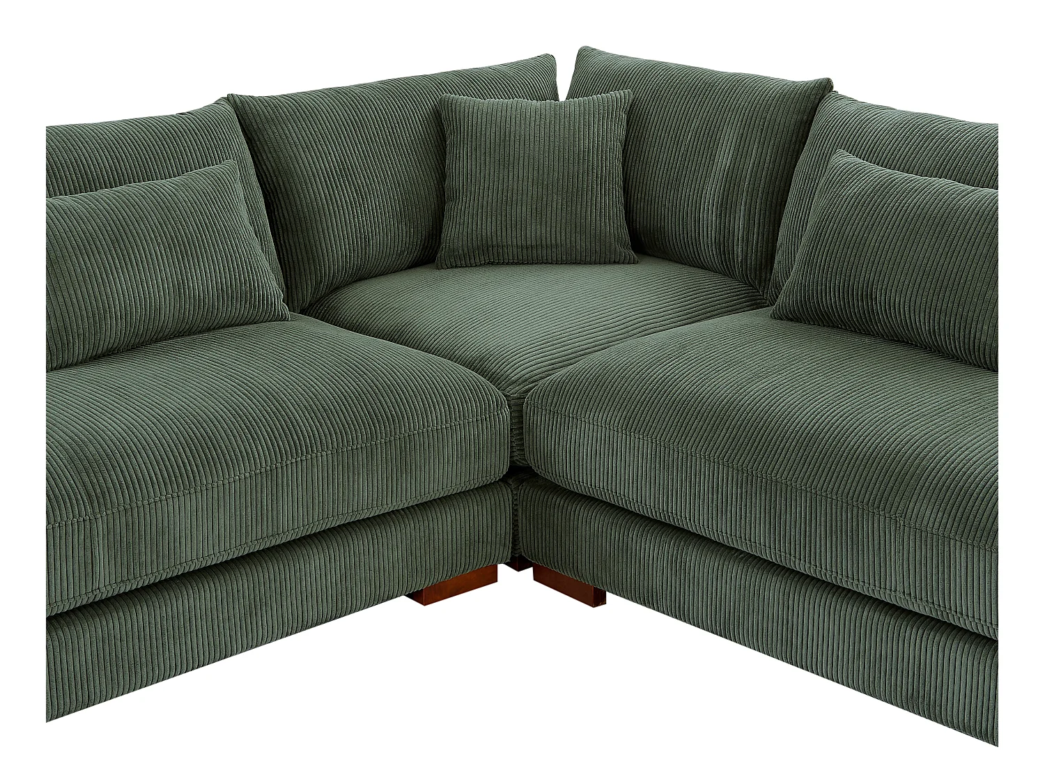 Sofá de canto grande panorâmico em veludo canelado verde - SPERONE de Pascal Morabito