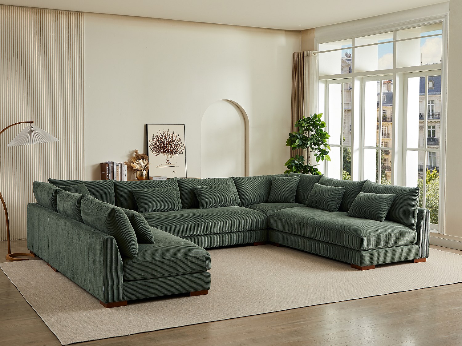 Große Wohnlandschaft - Cord - Grün - SPERONE von Pascal Morabito günstig online kaufen