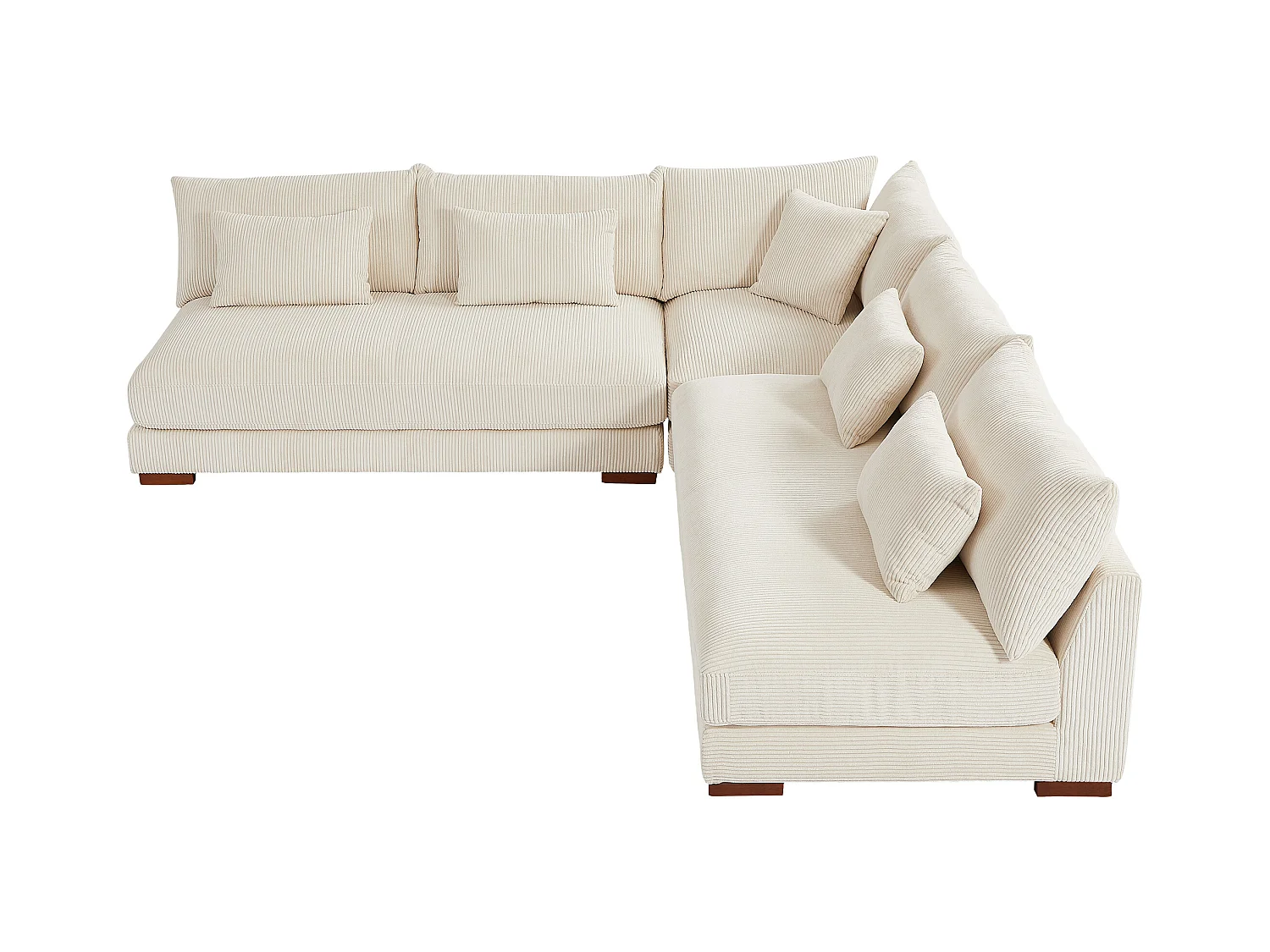 Omkeerbare hoekbank van beige ribfluweel SPERONE van Pascal Morabito