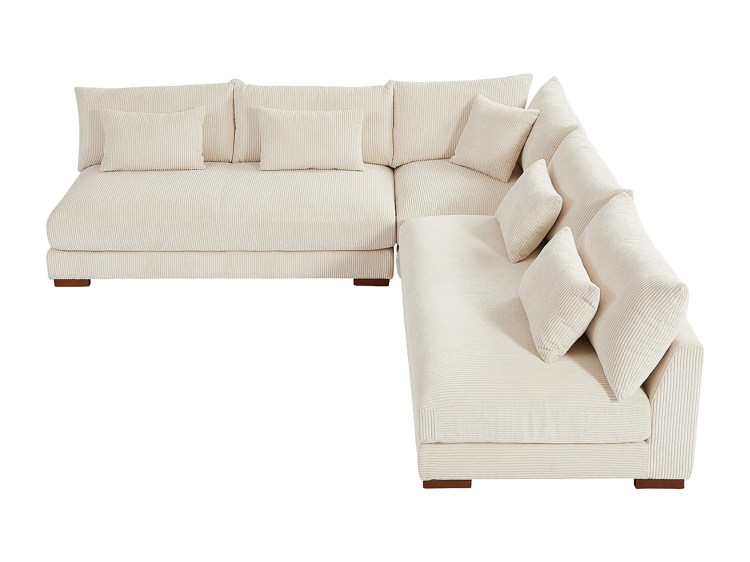 Hjørnesofa vendbar i beige ribbet fløjl SPERONE fra Pascal Morabito