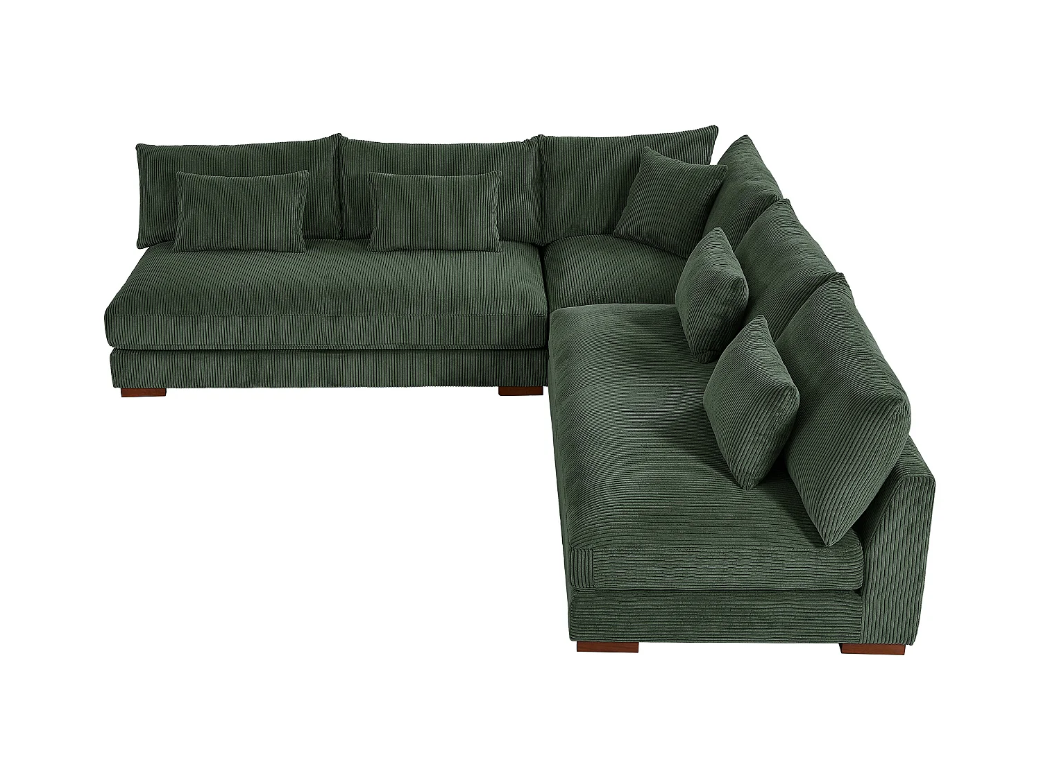 Omkeerbare hoekbank van groen ribfluweel SPERONE van Pascal Morabito