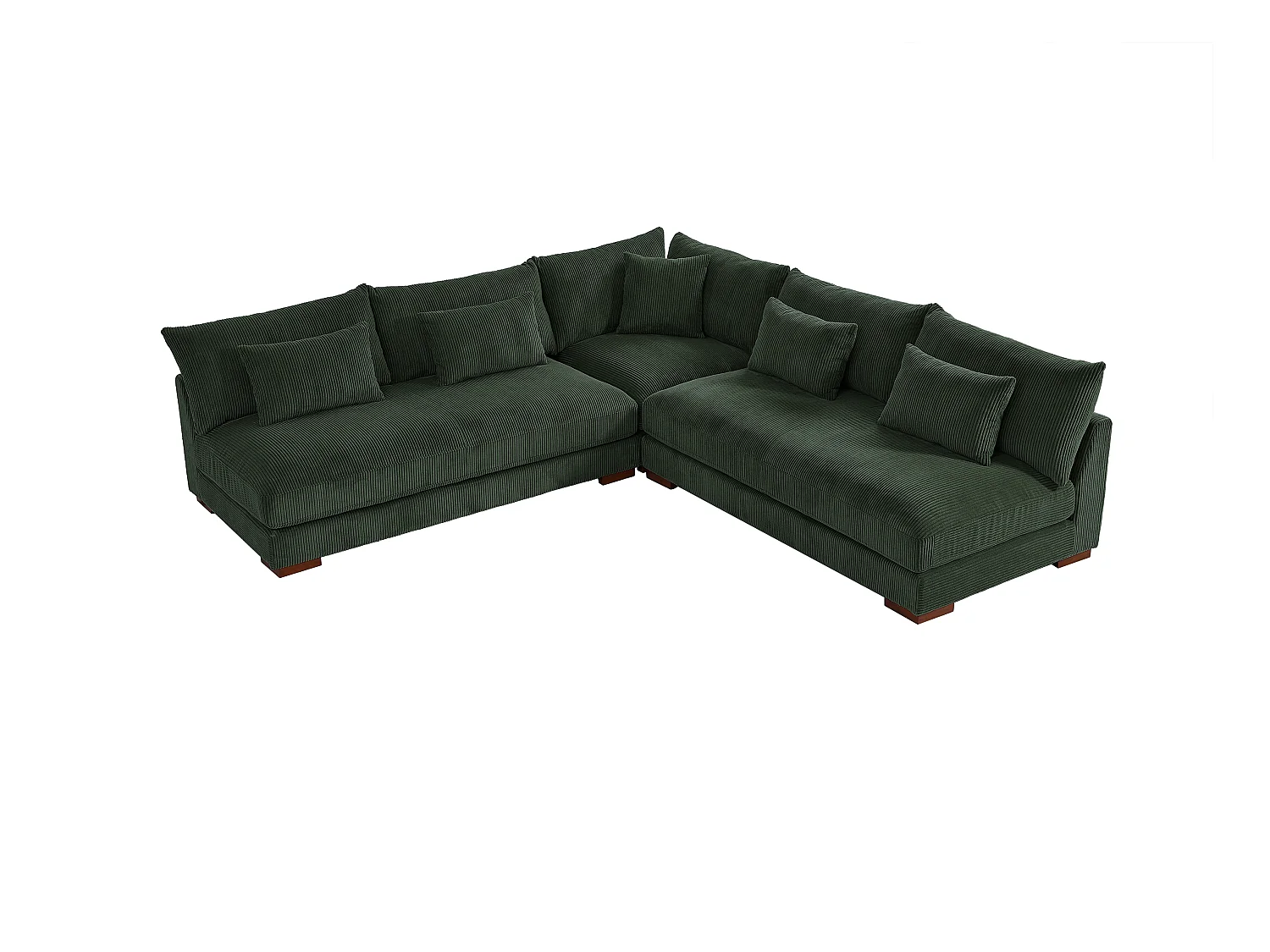 Omkeerbare hoekbank van groen ribfluweel SPERONE van Pascal Morabito