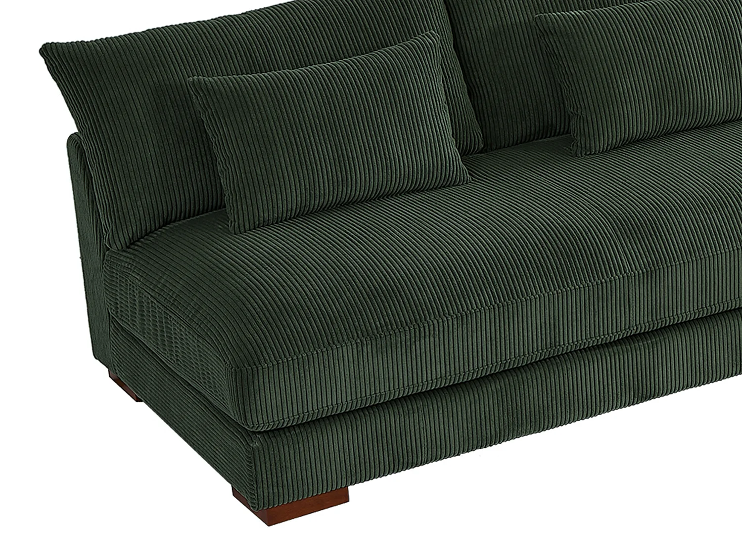 Omkeerbare hoekbank van groen ribfluweel SPERONE van Pascal Morabito